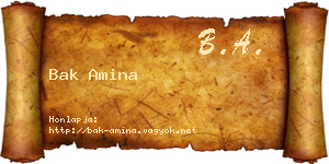 Bak Amina névjegykártya